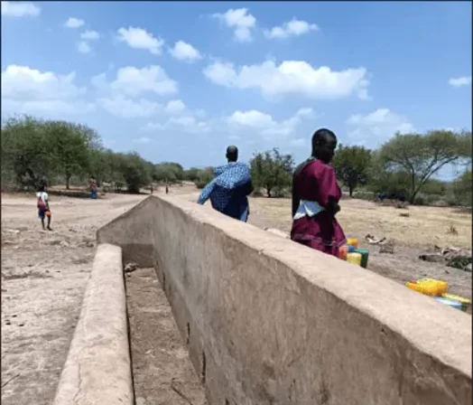 Droog landschap in Tanzania tijdens een periode van droogte