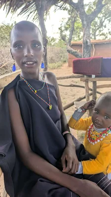 Maasai woman with child